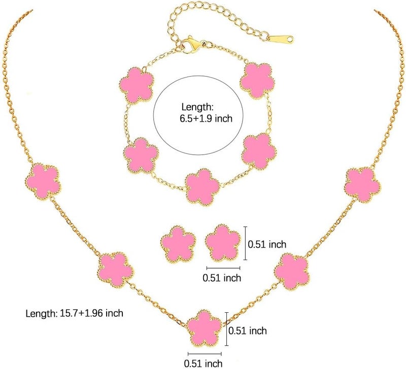 FLY FEI 18K Gold-Plated Four Leaf Clover Bracelet for Women,Adjustable lucky Bracelet Set Jewelry Gift-Hypoallergenic Charm for Birthdays, Wellness & Daily Wear - Image 5